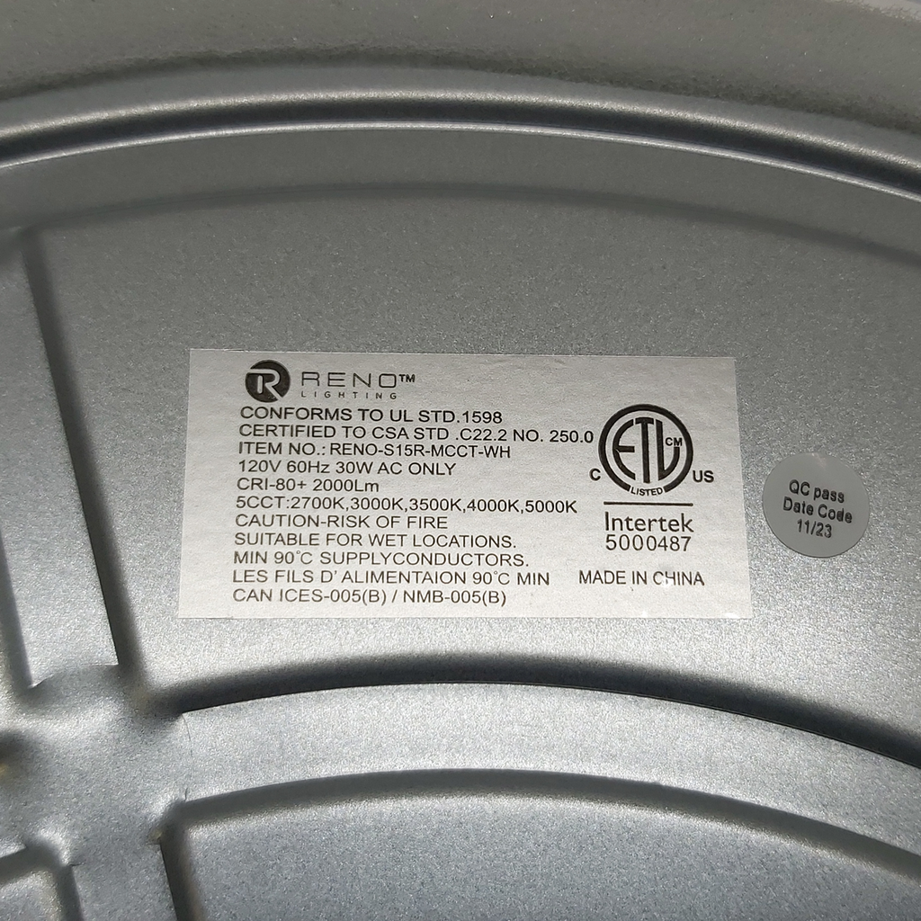 RENO-S15R-MCCT-WH 30W